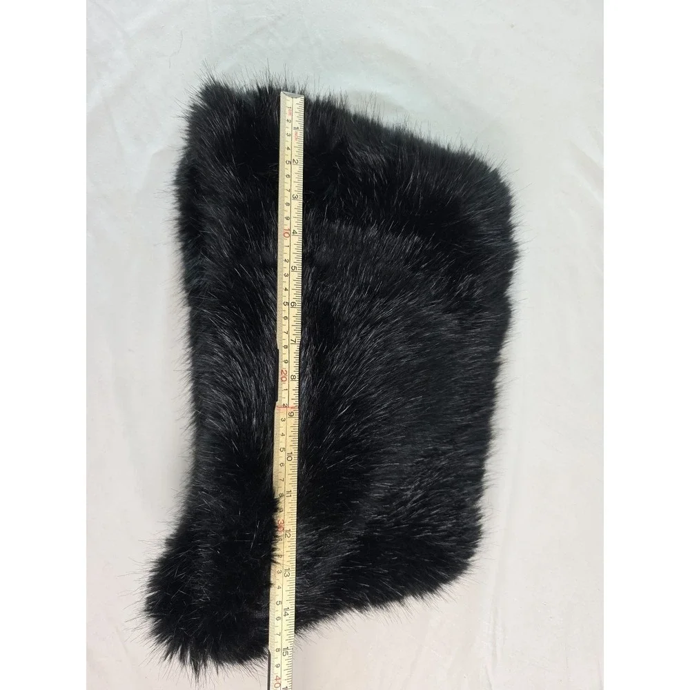 Zara Black Faux Fur Infinity Circle Winter Neck Warmer Scarf Luxurious Black New